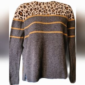 Beach Lunch Lounge Multicolor Leopard Sweater Mob Wife